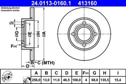 DISC FRANA ATE 24.0113-0160.1 - Compatibil cu AUDI