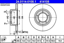 DISC FRANA ATE 24.0114-0108.1 - Compatibil cu LAND ROVER