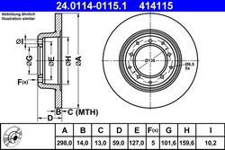 DISC FRANA ATE 24.0114-0115.1 - Compatibil cu LAND ROVER