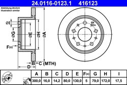 DISC FRANA ATE 24.0116-0123.1 - Compatibil cu CITROEN, FIAT, PEUGEOT