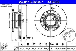 DISC FRANA ATE 24.0116-0235.1 - Compatibil cu FORD