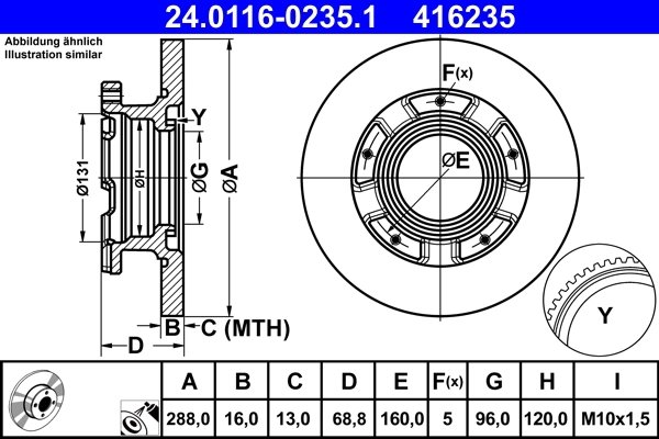 DISC FRANA ATE 24.0116-0235.1 - Compatibil cu FORD