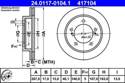 DISC FRANA ATE 24.0117-0104.1 - Compatibil cu SUZUKI
