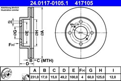 DISC FRANA ATE 24.0117-0105.1 - Compatibil cu SUZUKI