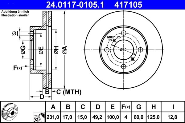 DISC FRANA ATE 24.0117-0105.1 - Compatibil cu SUZUKI