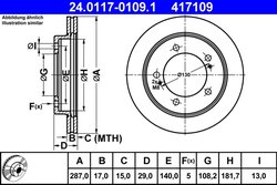 DISC FRANA ATE 24.0117-0109.1 - Compatibil cu SUZUKI