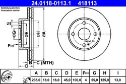 Disc frana ATE 24.0118-0113.1