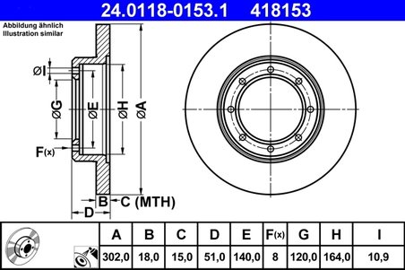 Disc frana ATE 24.0118-0153.1