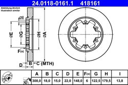 DISC FRANA ATE 24.0118-0161.1 - Compatibil cu FORD