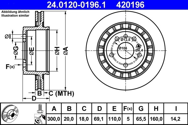 DISC FRANA ATE 24.0120-0196.1 - Compatibil cu SAAB
