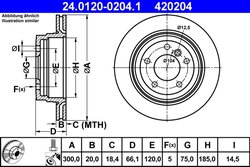 DISC FRANA ATE 24.0120-0204.1 - Compatibil cu BMW