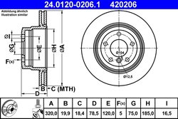 DISC FRANA ATE 24.0120-0206.1 - Compatibil cu BMW