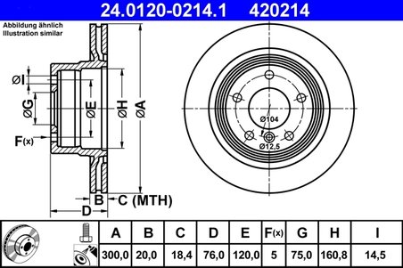 DISC FRANA ATE 24.0120-0214.1 - Compatibil cu BMW