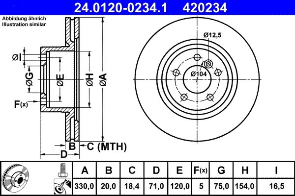 DISC FRANA ATE 24.0120-0234.1 - Compatibil cu BMW
