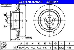 DISC FRANA ATE 24.0120-0252.1 - Compatibil cu INFINITI
