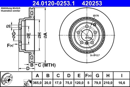 Disc frana ATE 24.0120-0253.1