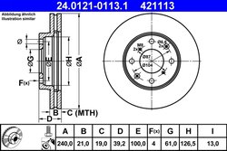 Disc frana ATE 24.0121-0113.1