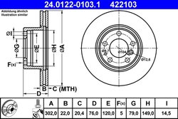 DISC FRANA ATE 24.0122-0103.1 - Compatibil cu BMW
