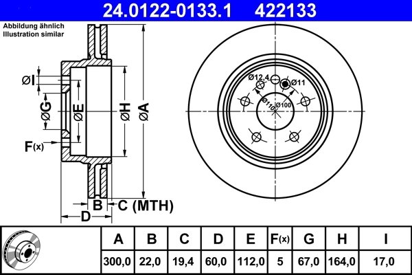 Disc frana ATE 24.0122-0133.1