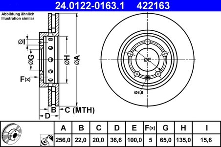 Disc frana ATE 24.0122-0163.1