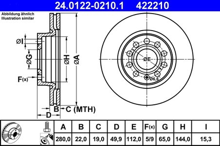 Disc frana ATE 24.0122-0210.1