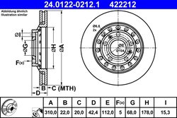 Disc frana ATE 24.0122-0212.1