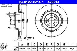 DISC FRANA ATE 24.0122-0214.1 - Compatibil cu AUDI, VW