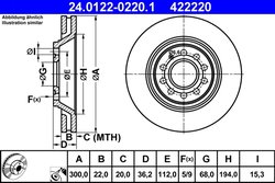 Disc frana ATE 24.0122-0220.1