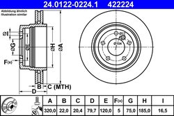 DISC FRANA ATE 24.0122-0224.1 - Compatibil cu BMW