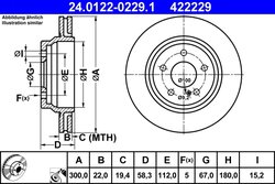 DISC FRANA ATE 24.0122-0229.1 - Compatibil cu MERCEDES-BENZ