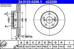 Disc frana ATE 24.0122-0258.1