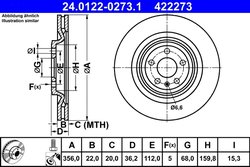 DISC FRANA ATE 24.0122-0273.1 - Compatibil cu AUDI