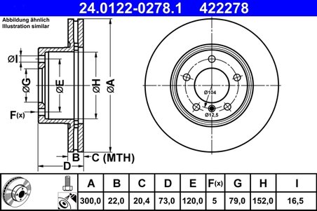 Disc frana ATE 24.0122-0278.1