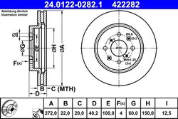 DISC FRANA ATE 24.0122-0282.1 - Compatibil cu SUZUKI