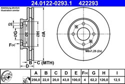 DISC FRANA ATE 24.0122-0293.1 - Compatibil cu HYUNDAI, KIA