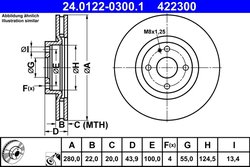 Disc frana ATE 24.0122-0300.1