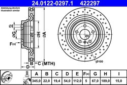 DISC FRANA ATE 24.0122-0297.1 - Compatibil cu MERCEDES-BENZ