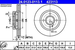 DISC FRANA ATE 24.0123-0113.1 - Compatibil cu FORD