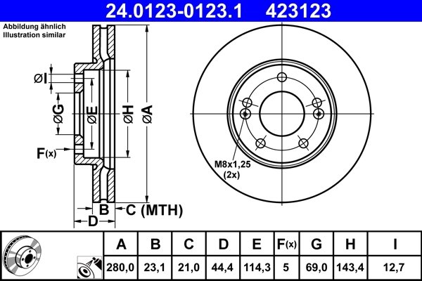 Disc frana ATE 24.0123-0123.1