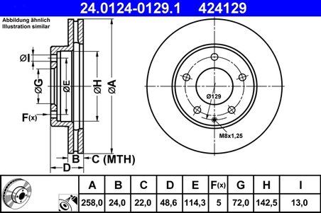 Disc frana ATE 24.0124-0129.1