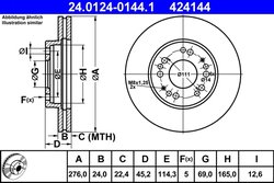 DISC FRANA ATE 24.0124-0144.1 - Compatibil cu MITSUBISHI