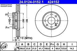 DISC FRANA ATE 24.0124-0152.1 - Compatibil cu OPEL, VAUXHALL