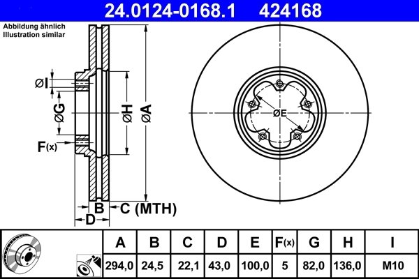 Disc frana ATE 24.0124-0168.1
