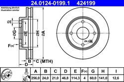 DISC FRANA ATE 24.0124-0199.1 - Compatibil cu CHEVROLET, DAEWOO, SUZUKI