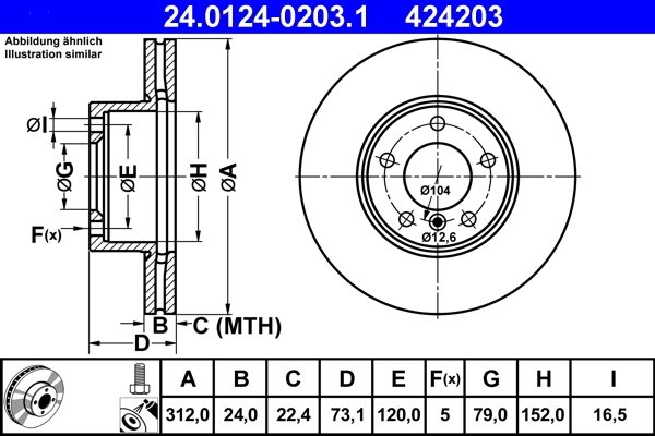 Disc frana ATE 24.0124-0203.1