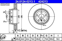 DISC FRANA ATE 24.0124-0213.1 - Compatibil cu BMW