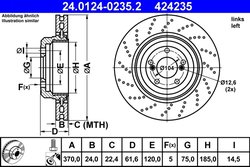 DISC FRANA ATE 24.0124-0235.2 - Compatibil cu BMW