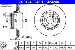 Disc frana ATE 24.0124-0248.1