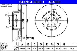 DISC FRANA ATE 24.0124-0300.1 - Compatibil cu MERCEDES-BENZ