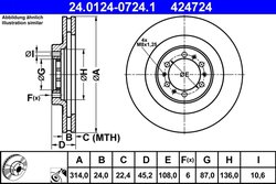 Disc frana ATE 24.0124-0724.1